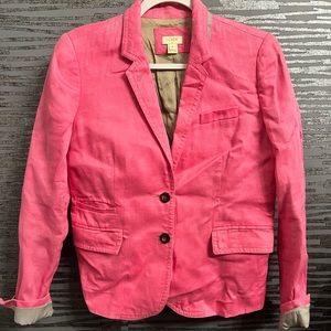 J Crew Pink Linen Blazer